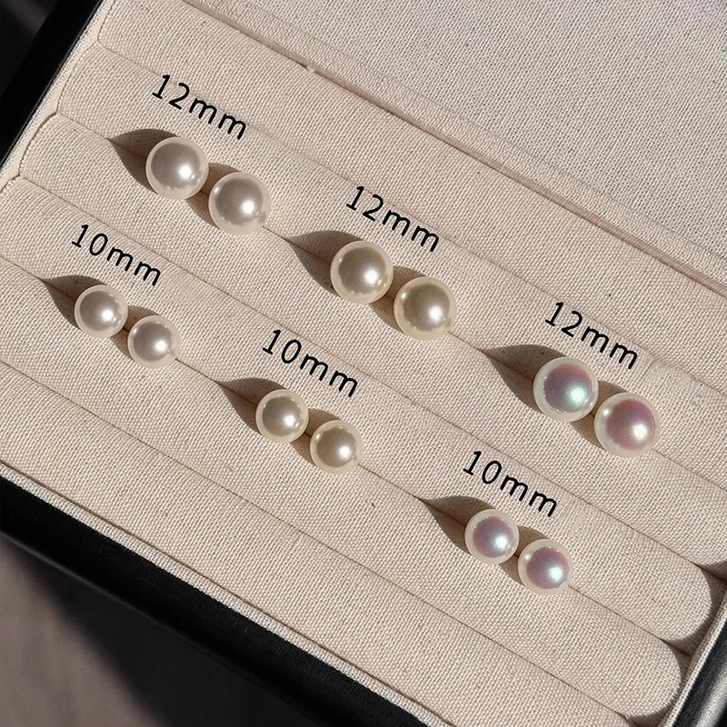 

PANJBJ 925 Sterling Silver Pearl Studs Earring for Women Vintage Multiple Sizes Grace Jewelry Gift Dropshipping