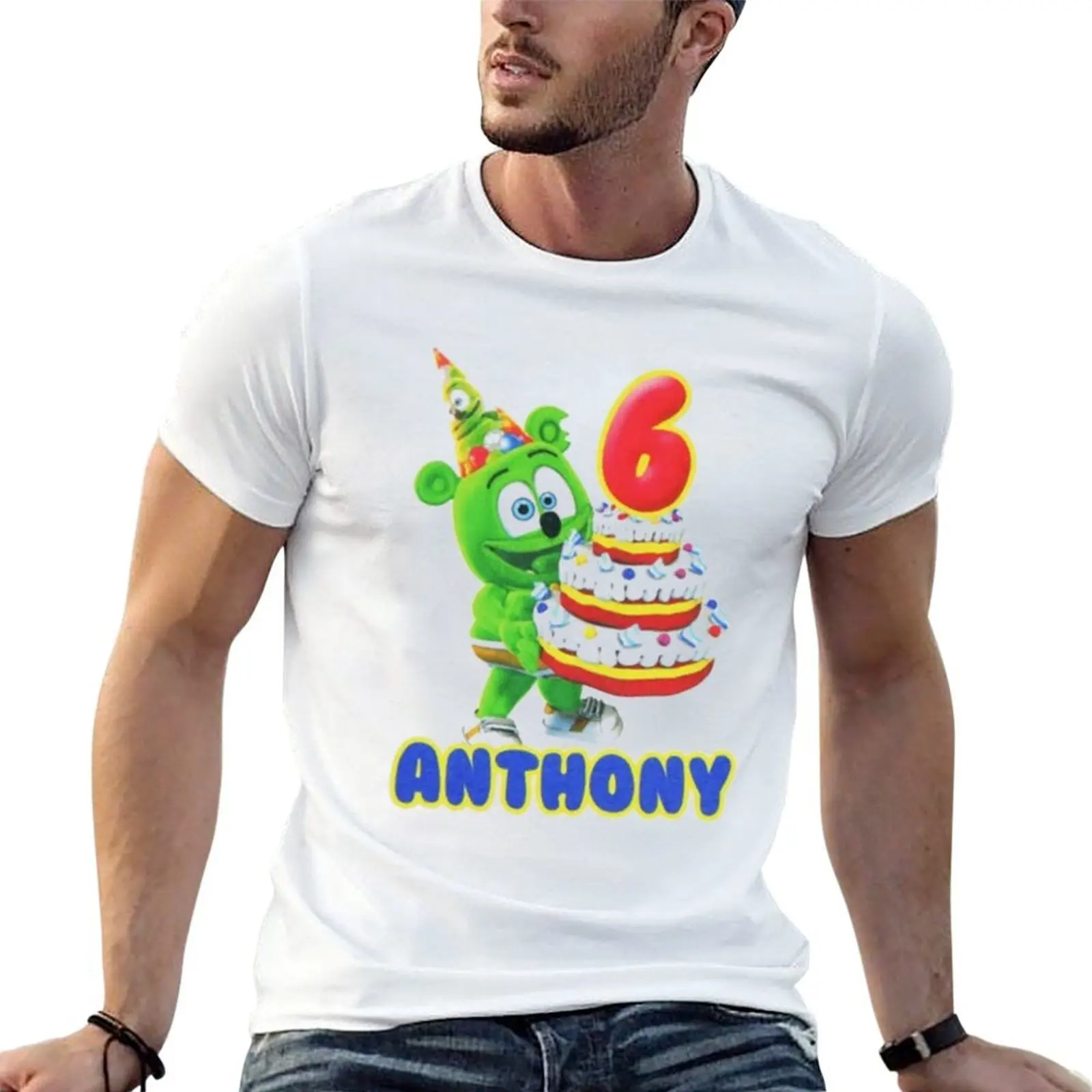 

Gummibr The Gummy Bear CUSTOM Birthday T-Shirt man graphic t shirt funny t shirts cotton T-Shirt