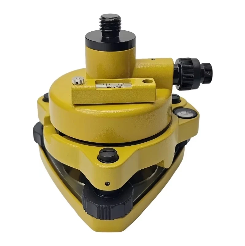 tribrach-rotatif-personnalise-et-adaptateur-pour-prismes-arpentage-gps-avec-plomb-optique-support-5-8-x-11-jaune-authentique