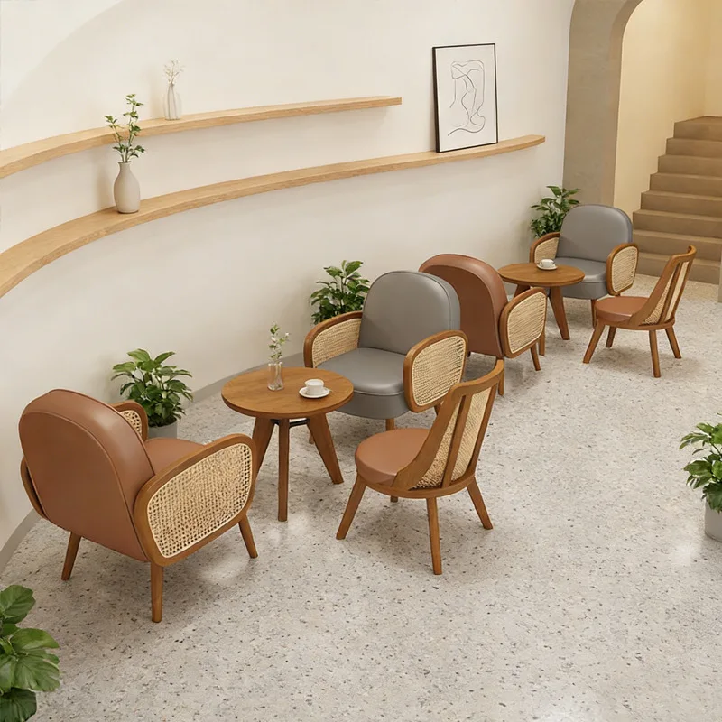 cafe-leisure-sofa-booth-reception-negotiation-milk-tea-shop-cake-dessert-shop-table-chair-book-bar-lounge-area-combination