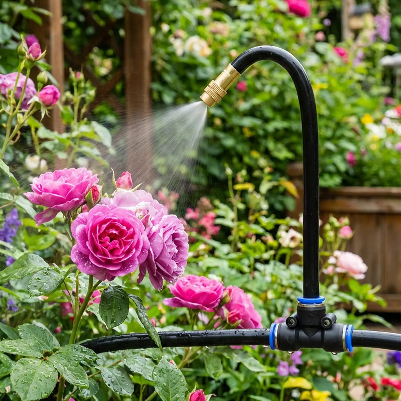 Drip Irrigation Nozzles 8mm 360 Degree Adjustable Misting Sprayer 15-Piece Plants Irrigation System Nozzle For Garden Backyard