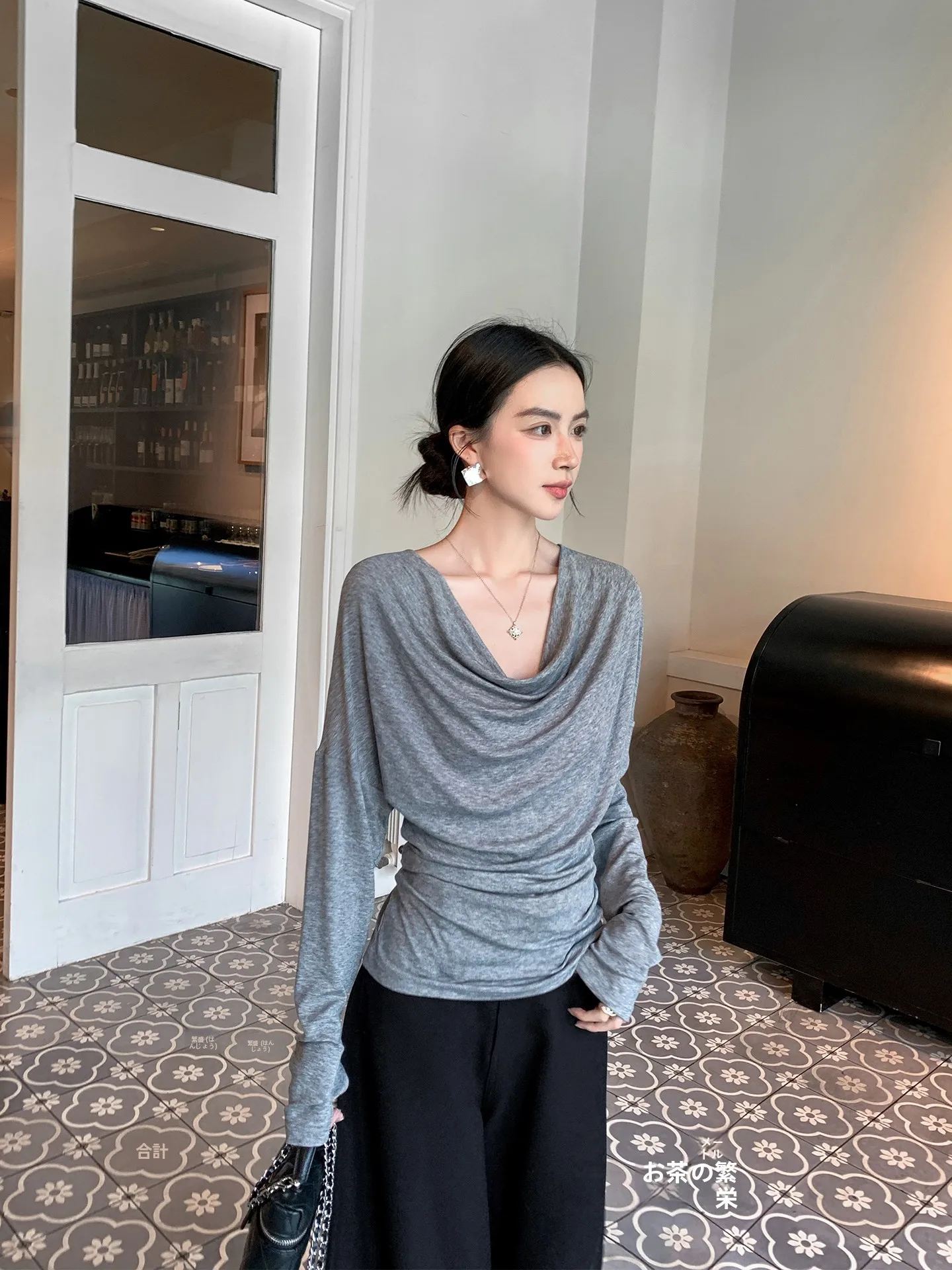 

Binguo Women's Knitted Wool Blend Sweater Casual Sle Long Sve Ne Hanging Design Spring 2026 Comfortable Breathable Top