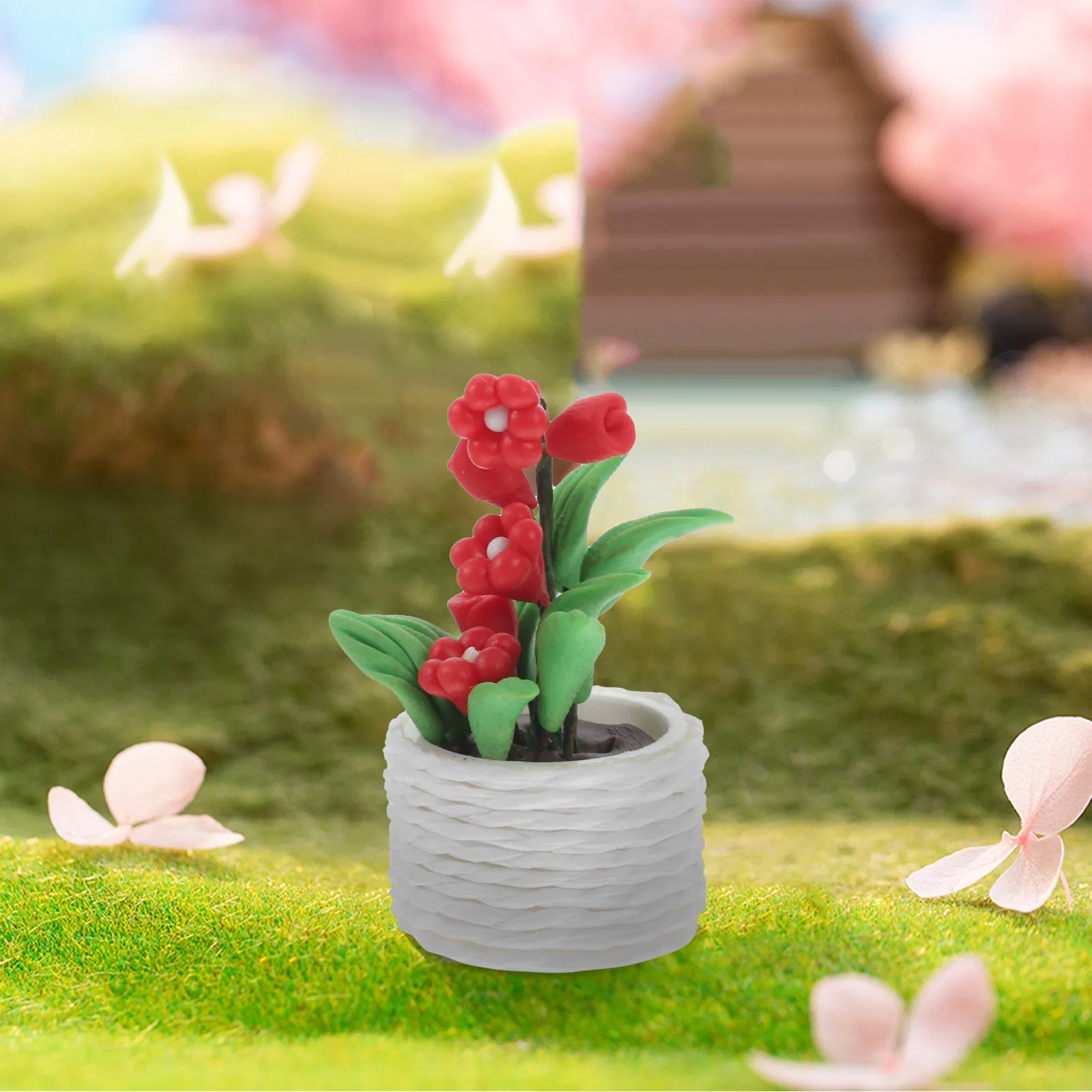 

Tiny Ceramic Bonsai Plant for Mini House Potted Decor Artificial Indoor Garden Landscape Realistic Miniature Accessories