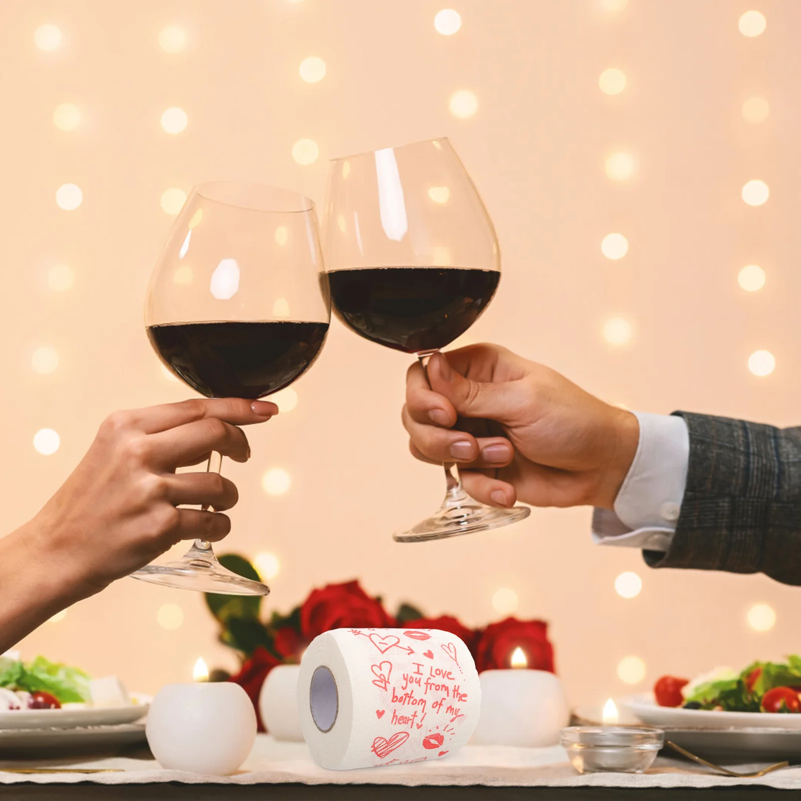 Papel higiênico macio para banheiro e cozinha, tecido impresso, fontes do banheiro, decoração do Valentine