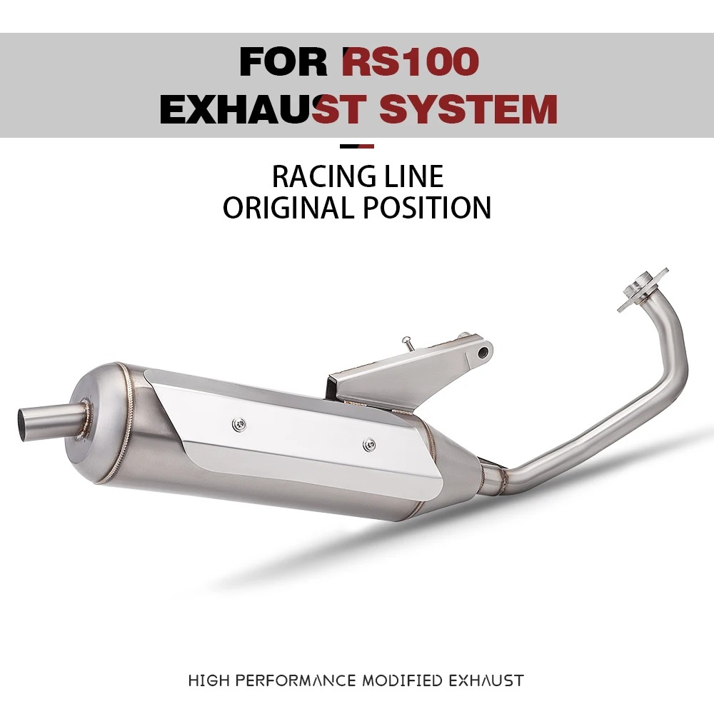 FOR Motorcycle RS100 RS-100 Stainless Steel Full Exhaust Pipe Complete Kit with Stainless Steel Anti scald Cover