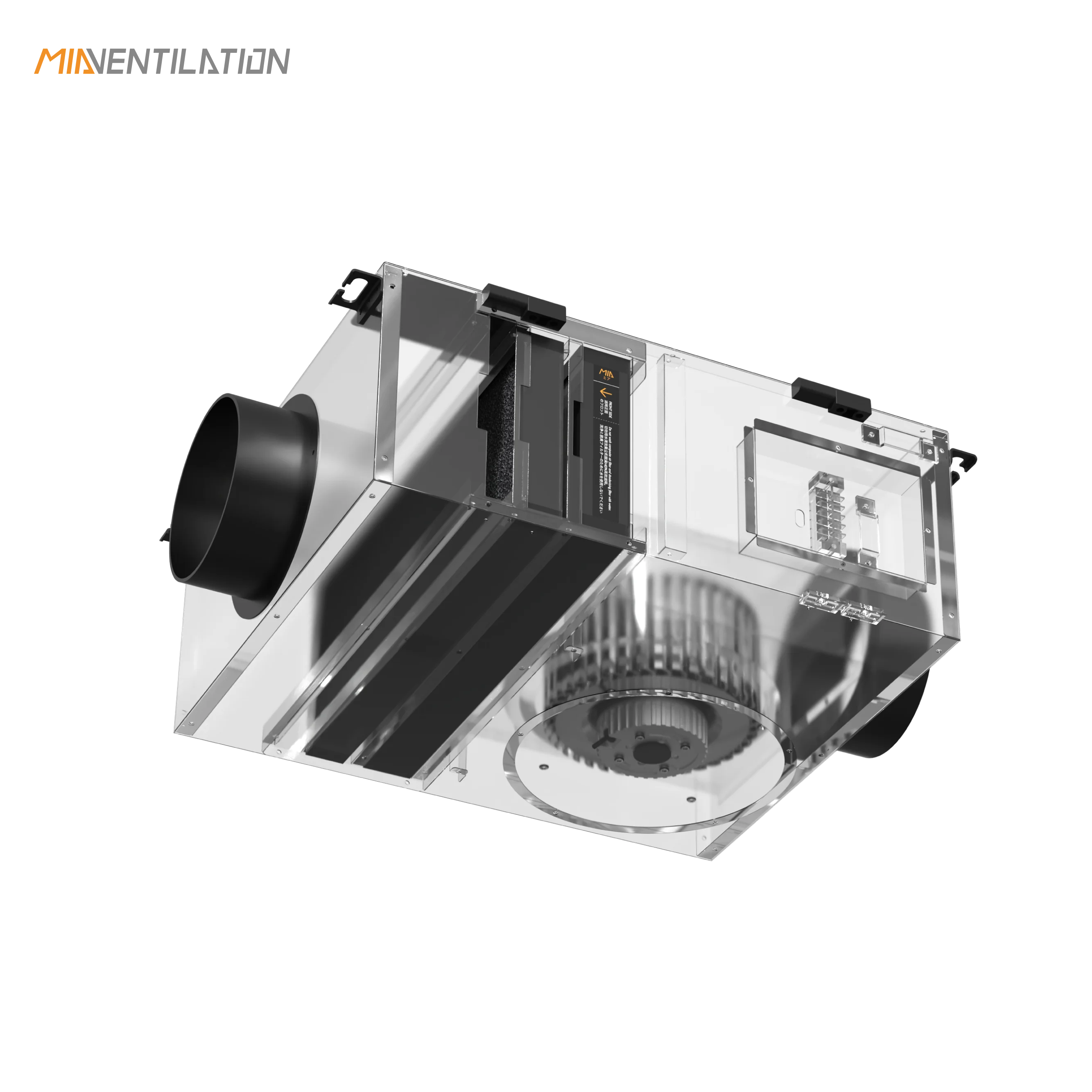 高級マンション向けスマートエアシステム 2500m³/h換気 HEPA H13フィルター搭載、空気質表示＆Tuyaクラウド対応