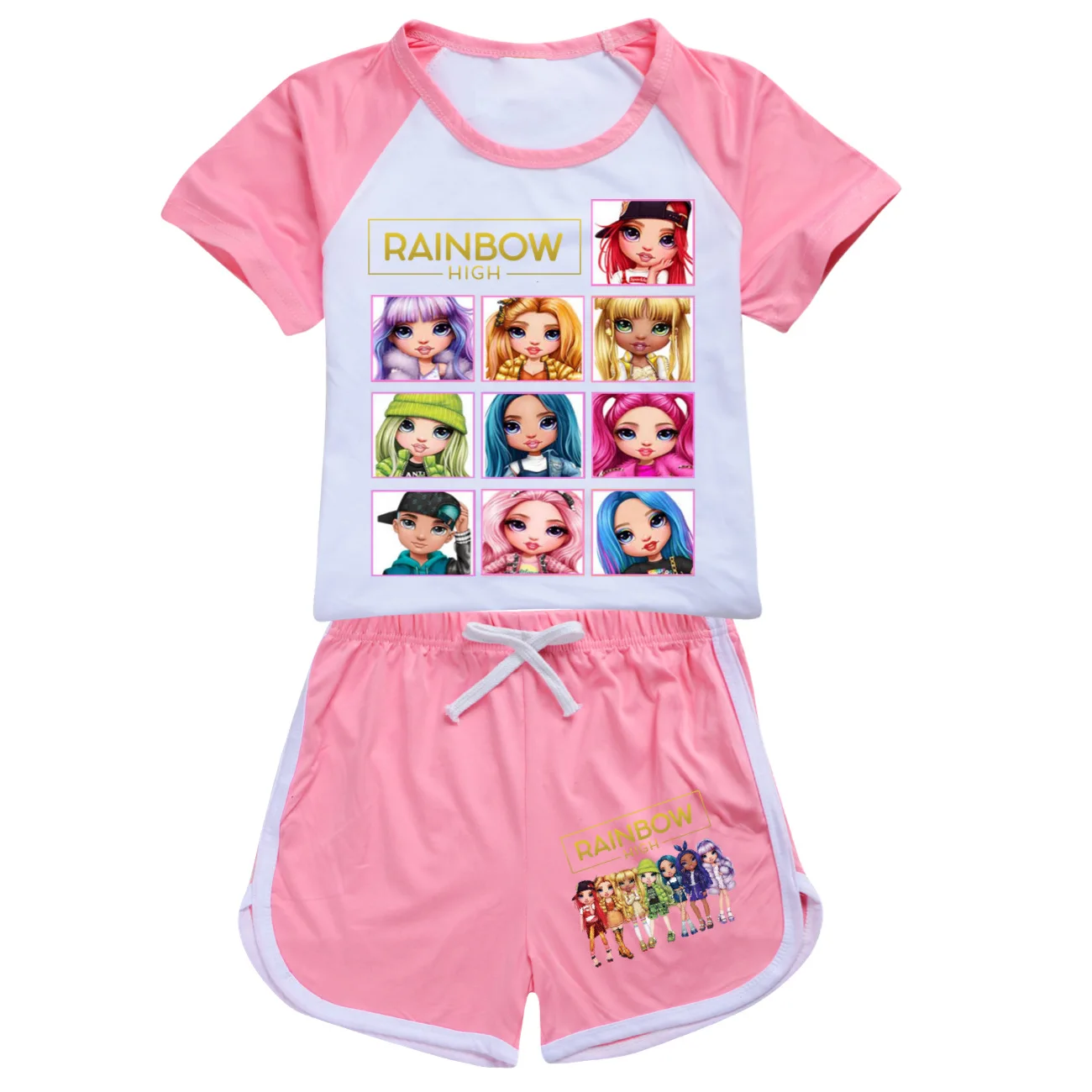 2024 Casual Baby Kids Sport Clothing Rainbow High Clothes Sets for Boys Girls Tops+pants sets Children Clothes 2-15Y Pyjamas