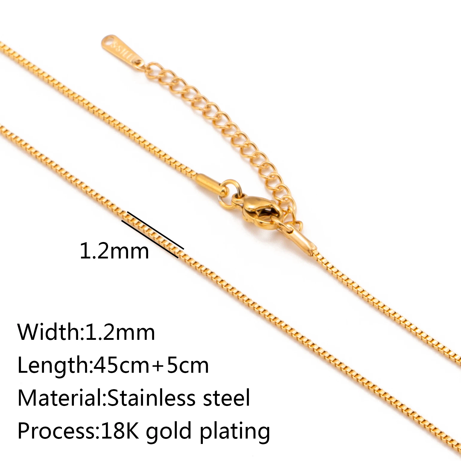 5pc 18K goudkleur PVD verguld roestvrij staal Cuba Cross O Ripple Twisted Chain ketting verstelbare ketting DIY ketting groothandel