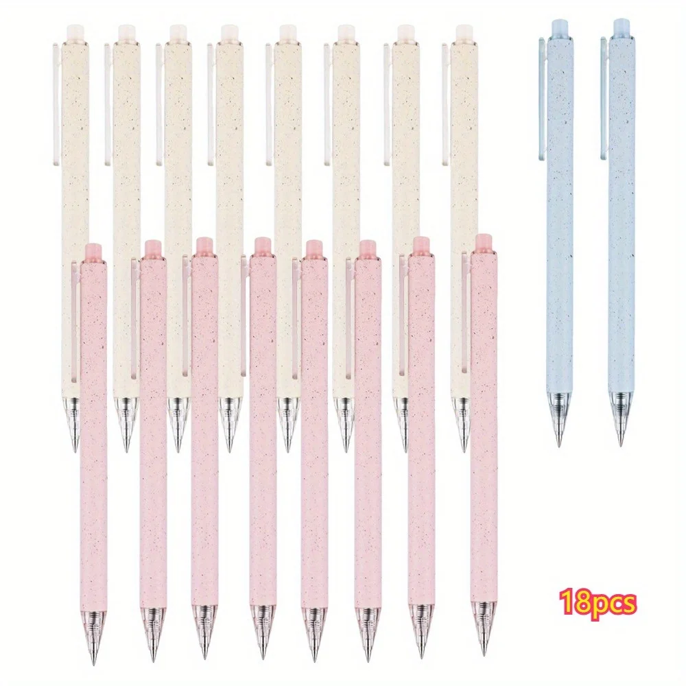 

18 Pcs Cute Pink Pens Black Ink for Note Taking Writing Retractable Gel Pen Pretty Quick Drying Ink 0.5mm Ballpoint Fine Point