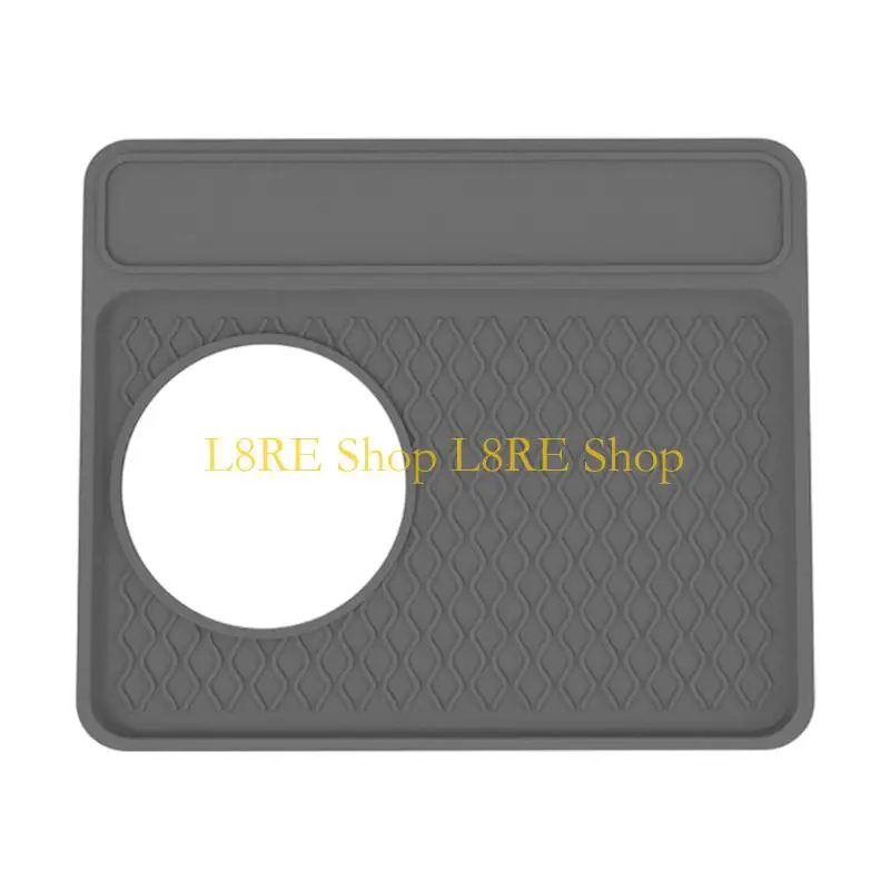 L8RE Coffee Tamping Pad Silicone Espresso Counter Guard, Textured Quick-Rinse Coverage for Home Barista Stations Daily