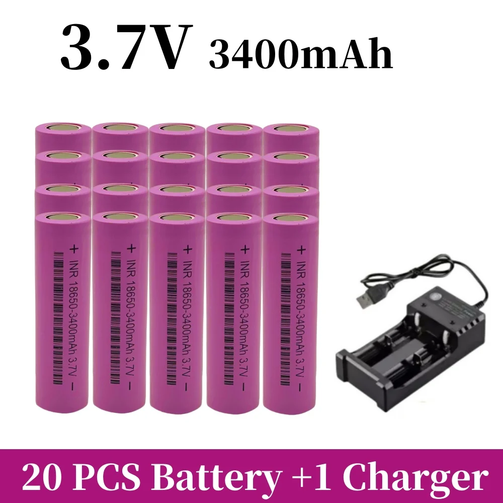 

18650 3.7V 3400mah Real Capacity 18650 battery For Samsung Rechargeable battery lithium batteries DIY 20A current