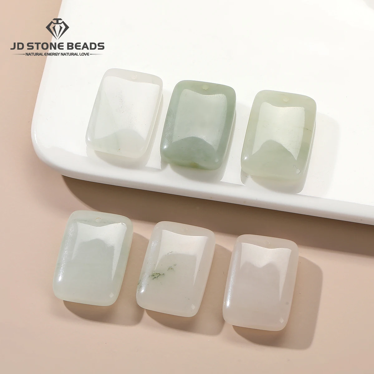 

1 Pc Natural Stone Ice Green Jade Carved Square Shape Pendant Lucky Charms for Jewelry Making DIY Bracelet Necklace Accessories