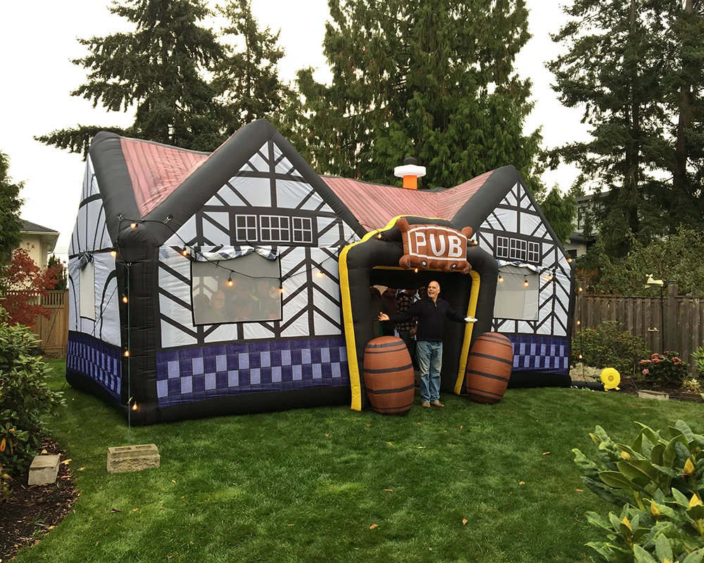 Portable Giant Inflatable Bar Pub Tent Durable Oxford Material With Air Blower Pub House For Backyard Parties Event Rentals