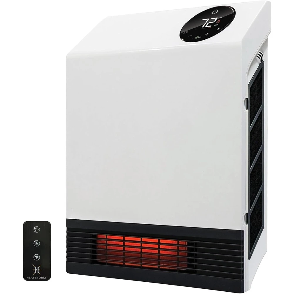 

Indoor Infrared Heater Plugs Directly Into The Wall Electric Heater 1000 Watts Remote Control for Bedroom Kitchens Offices