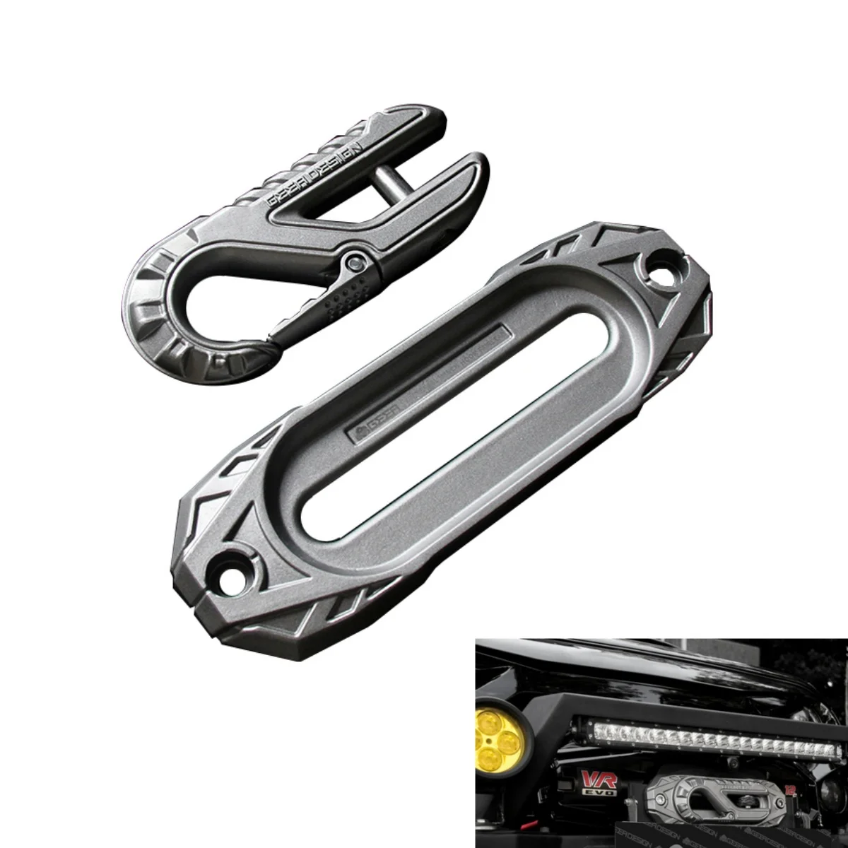 4.75 T Rope guide Tow hook U hook Tow ball Towing equipment for Jeep wrangler 2007-2017 Jk 2018+ JL JT JL1236