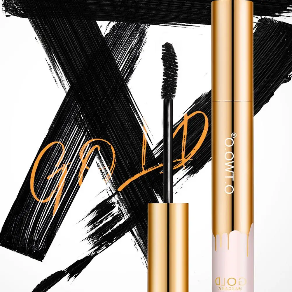 O.TWO.O 3D Mascara in Black Lengthening Lash Extension with Eye Lashes Brush Beauty Makeup for Long wearing Gold Color Masc X5C0