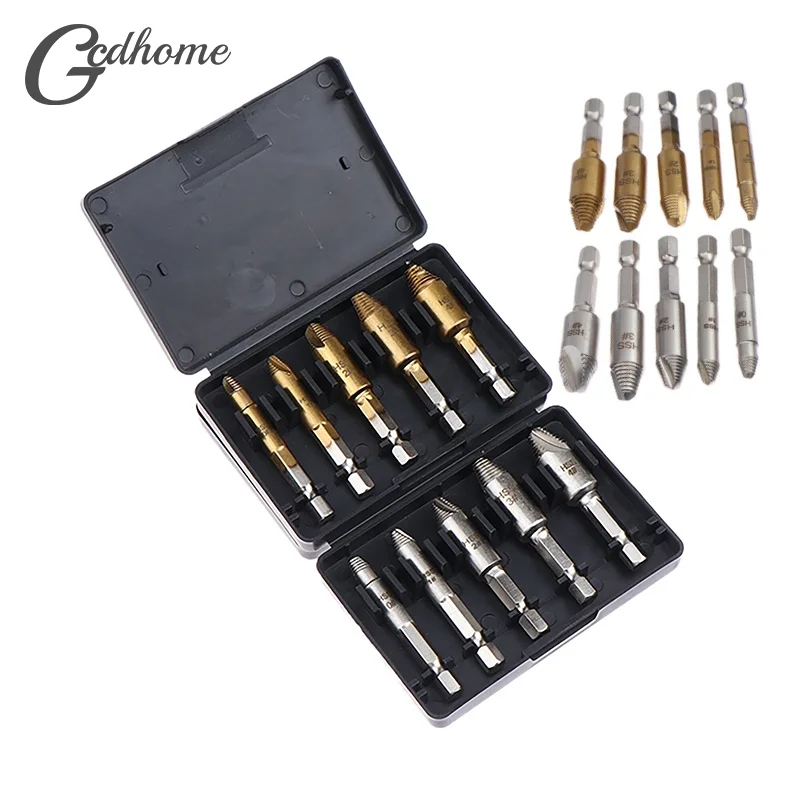 5Pcs High Speed Steel Double Easily Take Out Side Drill Out Broken Screw Remover Bolt Damaged Screw Extractor Drill Bit