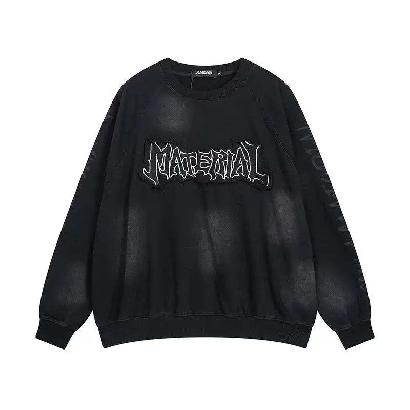 

Шикарный мужской круглый свитшот большого размера, осень-зима, американский сле, пара, ленивая внутренняя одежда, основа, полиэфирная ткань