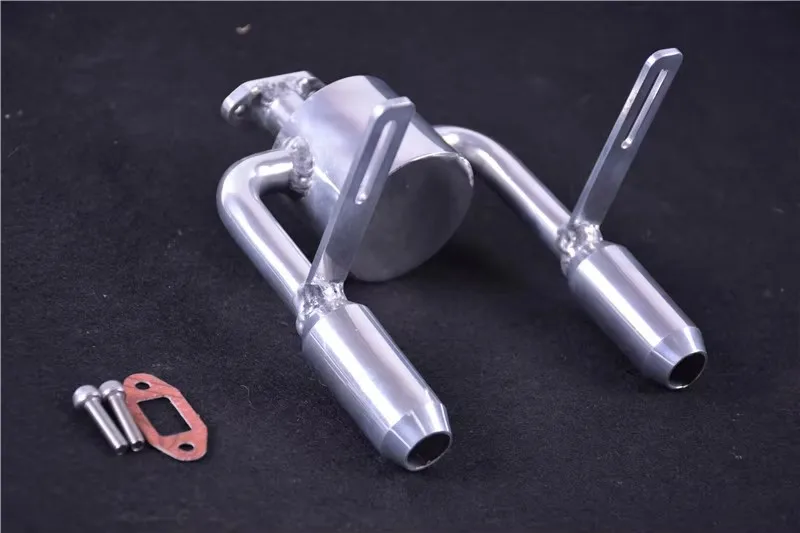 Double pipes exhaust pipe for 2 stroke engine of 1:5 HPI KM ROVAN BAJA