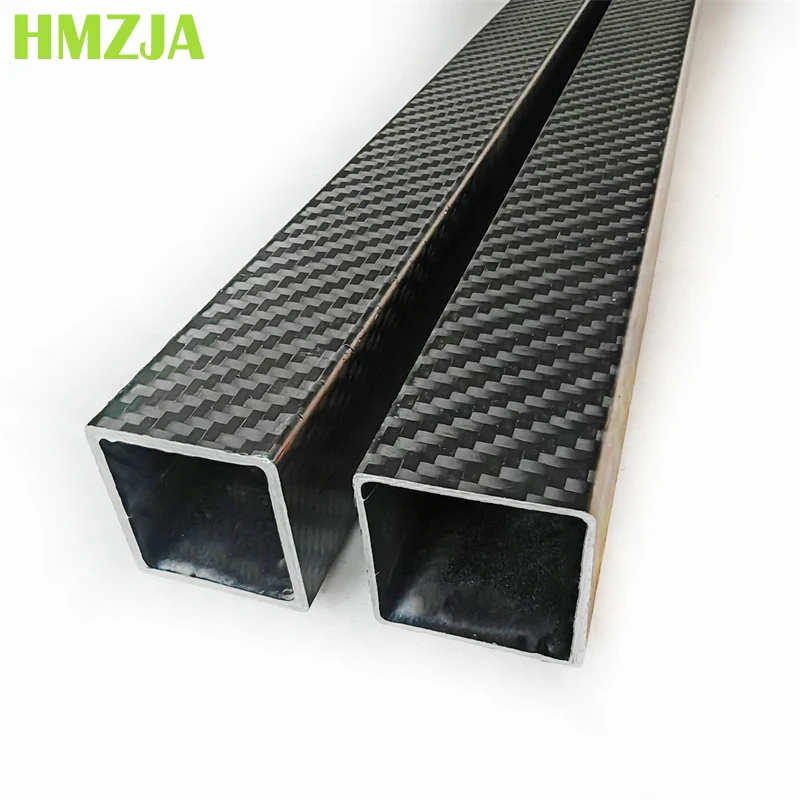 

High Strength 3K Full Carbon Fiber Square Tube 30mm-80mm Twill Matte Surface Length 2PC