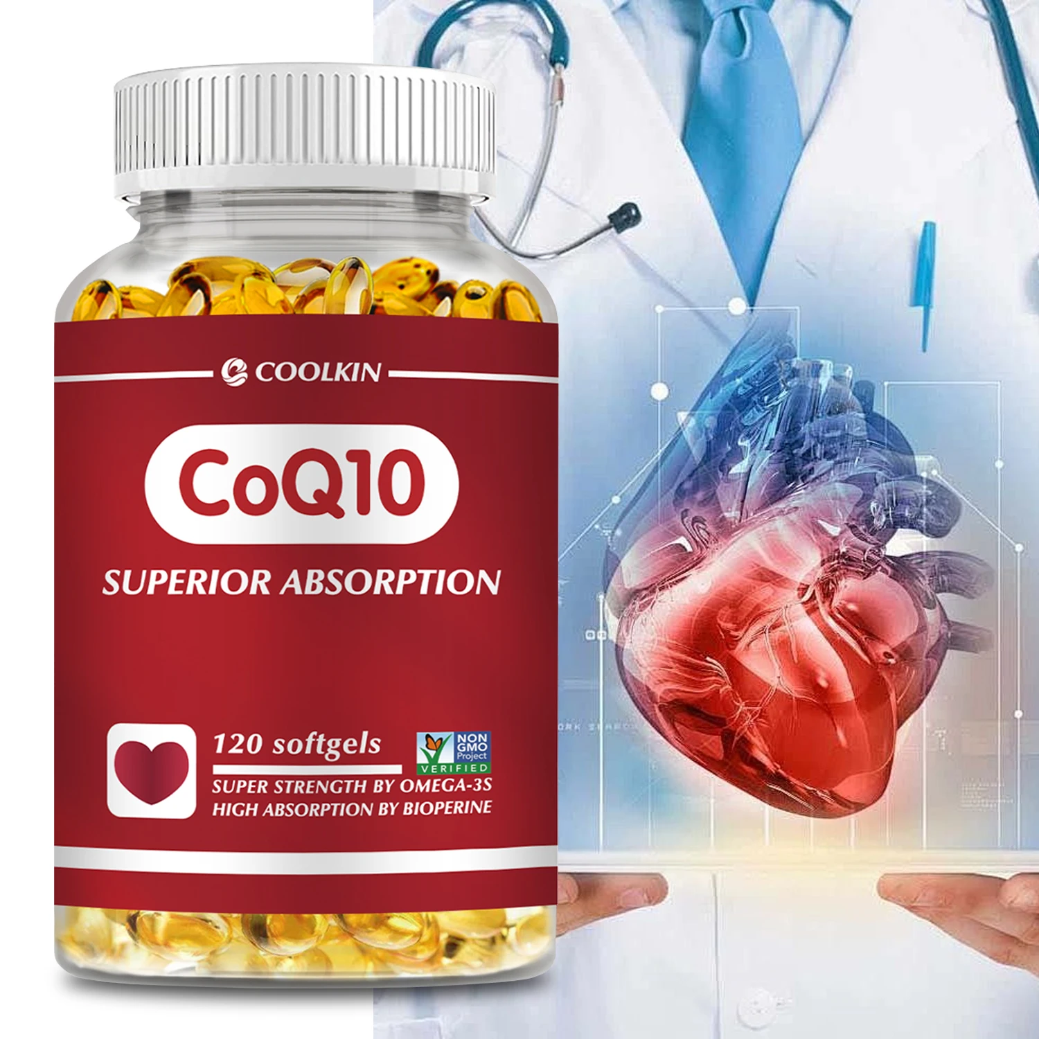 

CoQ10, Superior Absorption, Antioxidant for Heart Health, Improve Skin Health, Support Energy Metabolism