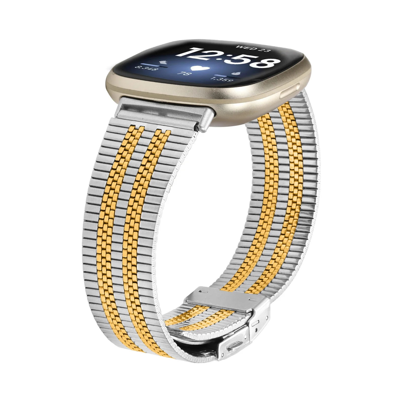 إكسسوارات أسورة من uhgbsd أسورة حزام ساعة لفيتبيت فيرسا 3/4 تحسس عالية نهاية خماسية خرزة سلحفاة خلفية مشبك معدني حزام ساعة