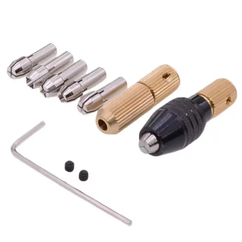 Micro Drill Chuck DIY Multifunction Electric Grinder Grinding Carving Polishing Brass Three-Claw Drill Core Self-Tightening