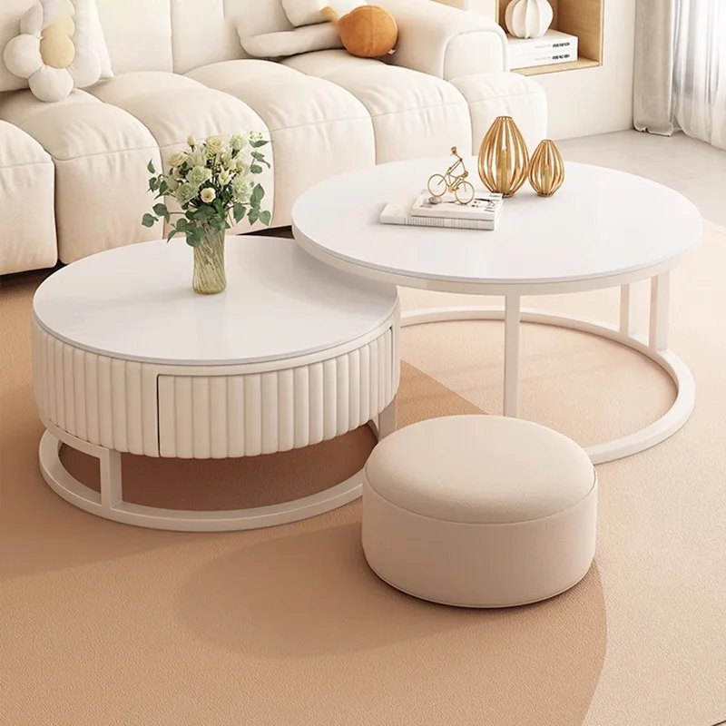 Storage Design Coffee Tables White Living Room Round Luxury Coffee Tables Modern Minimalist Stoliki Kawowe Home Furniture