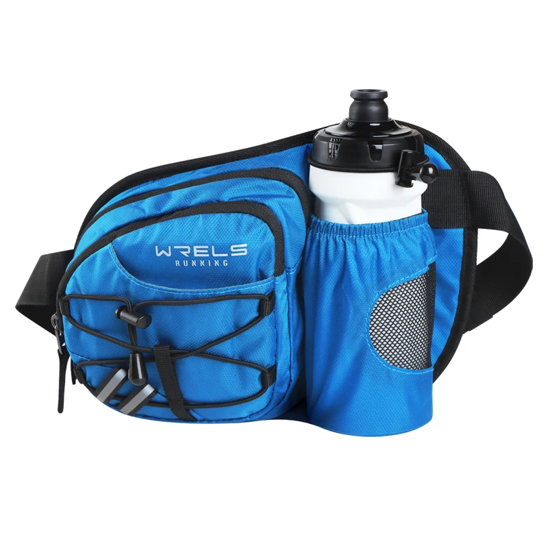 WRELS Fanny Pack Sac banane de sport étanche Sac de taille léger Porte-bouteille Sac de ceinture réglable Sac banane de marathon de course