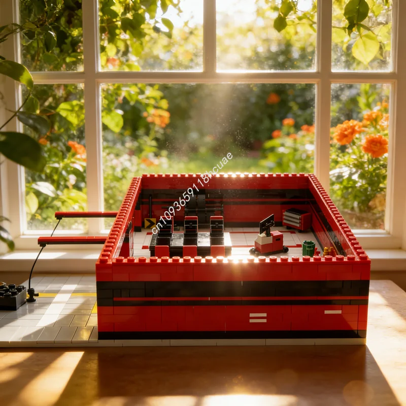 827pcs MOC City Champions Pitstop Garage Model Building Blocks Toy Architecture Christmas Gift DIY Education Creative Idea