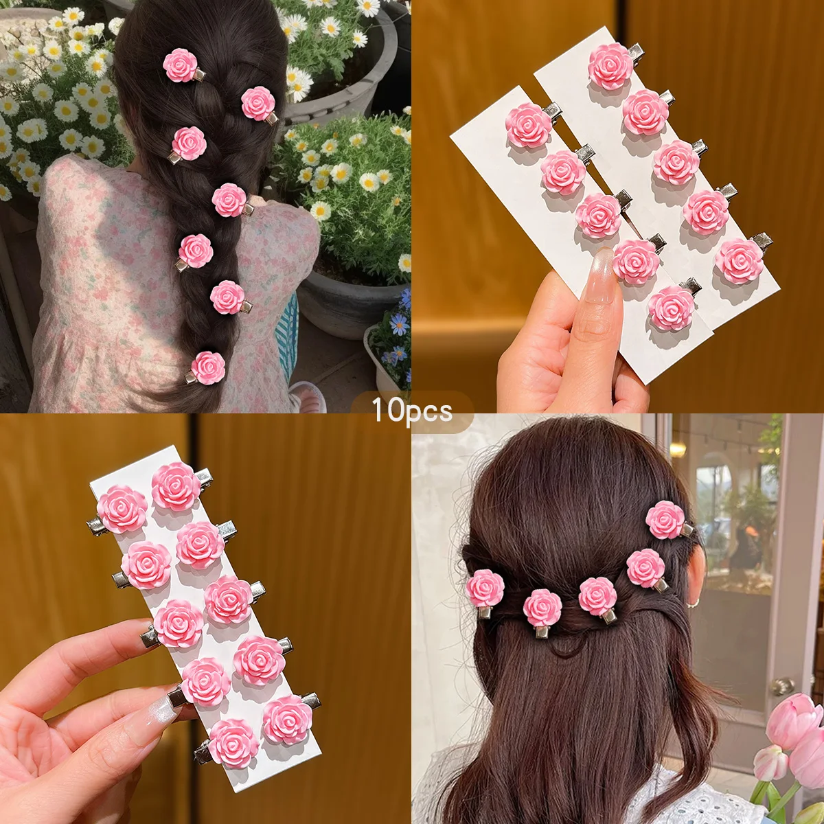 10 colors random hair accessories flowers daily decorative hair clips