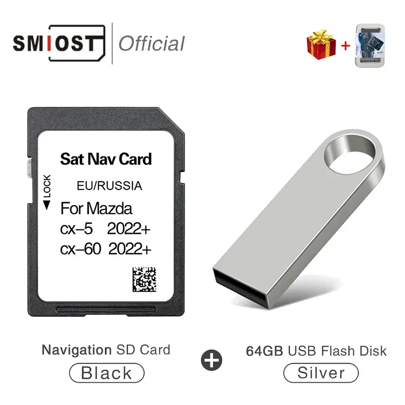 

SMIOST Map SD Card for Mazda CX-5 CX-60 2022+ Sat Nav Navigation Card 32GB GPS Update Software Free Shipping OEM EU RUSSIA Car