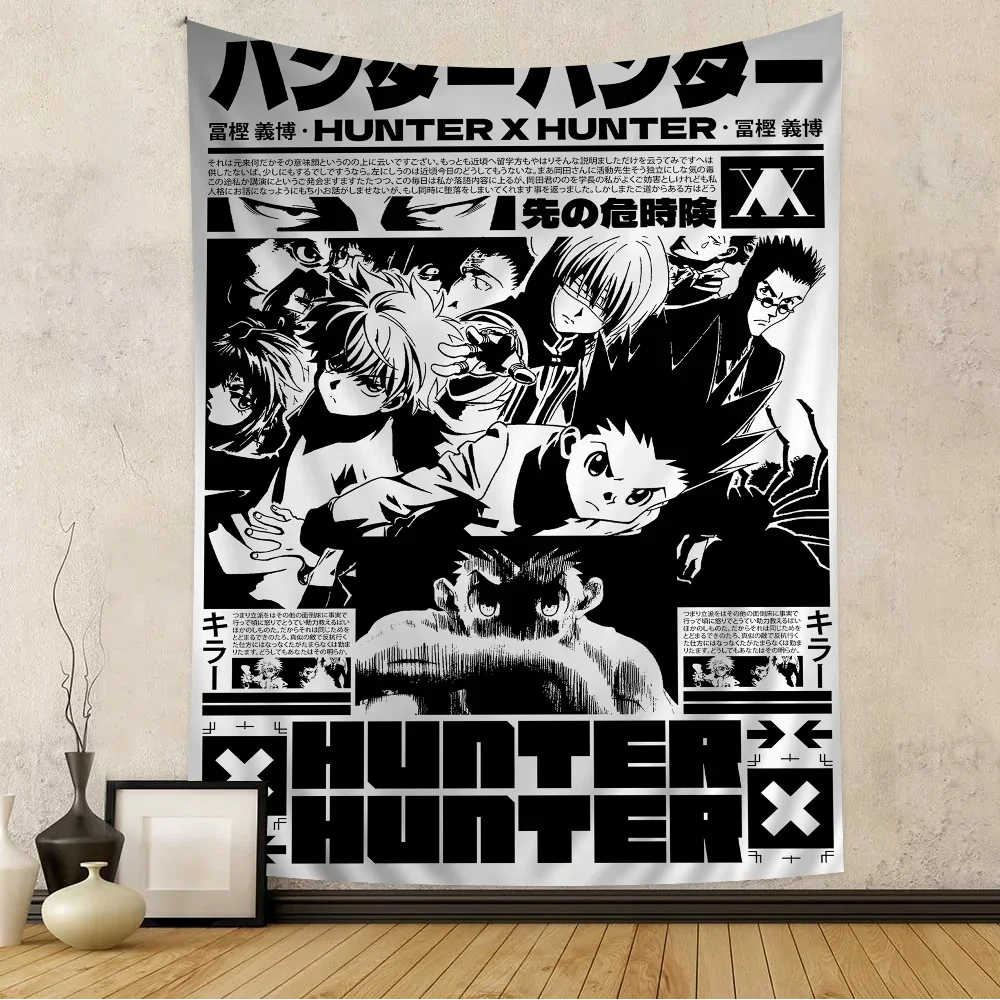 Hunter X Hunter Manga Anime tapiz colgante Tarot Hippie alfombras de pared dormitorio hojas colgantes de pared