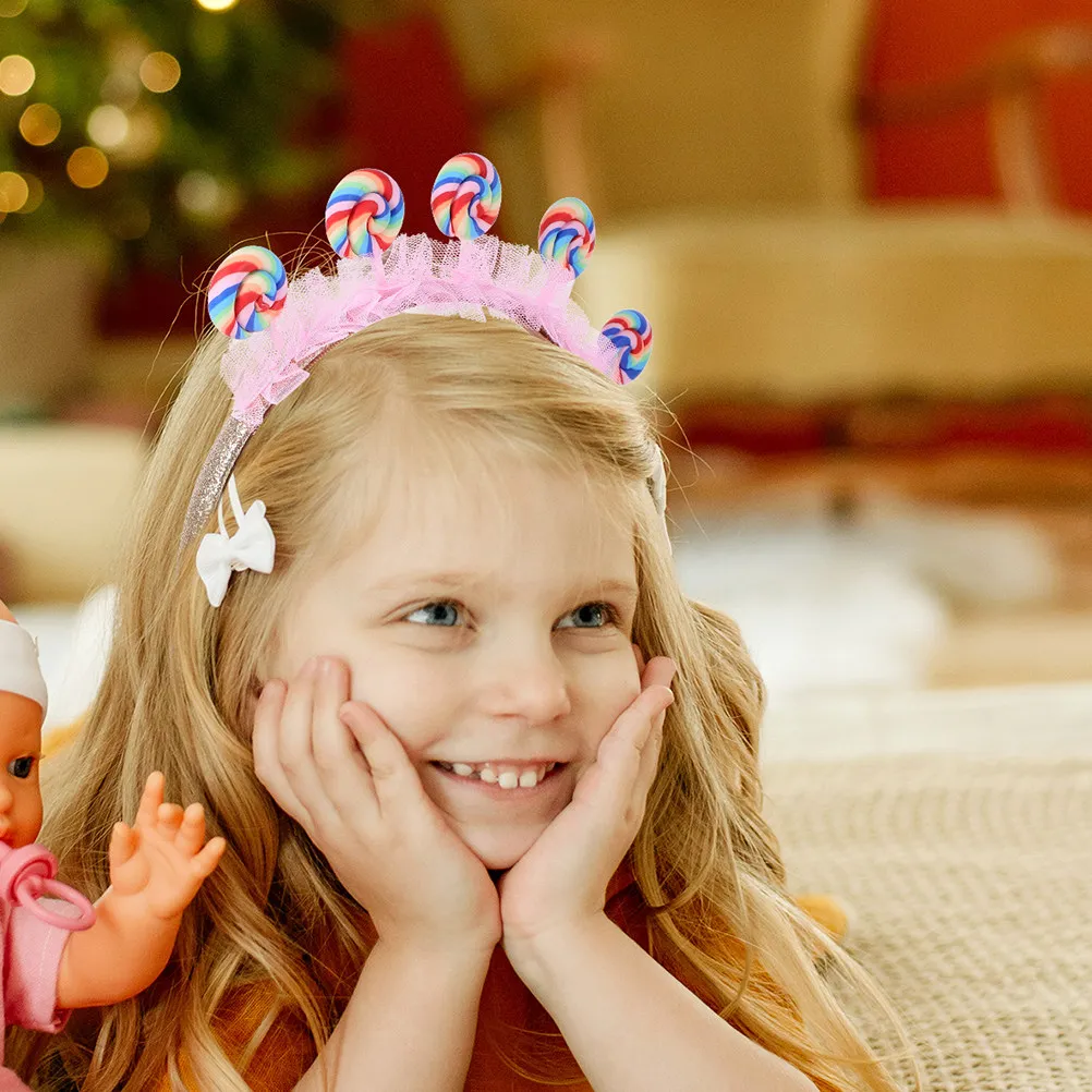

2Pcs Pink Candy Hairbands Lollipop Headbands for Girls Birthday Party Events Hair Accessory Photo Props Hairband for Girl Prop