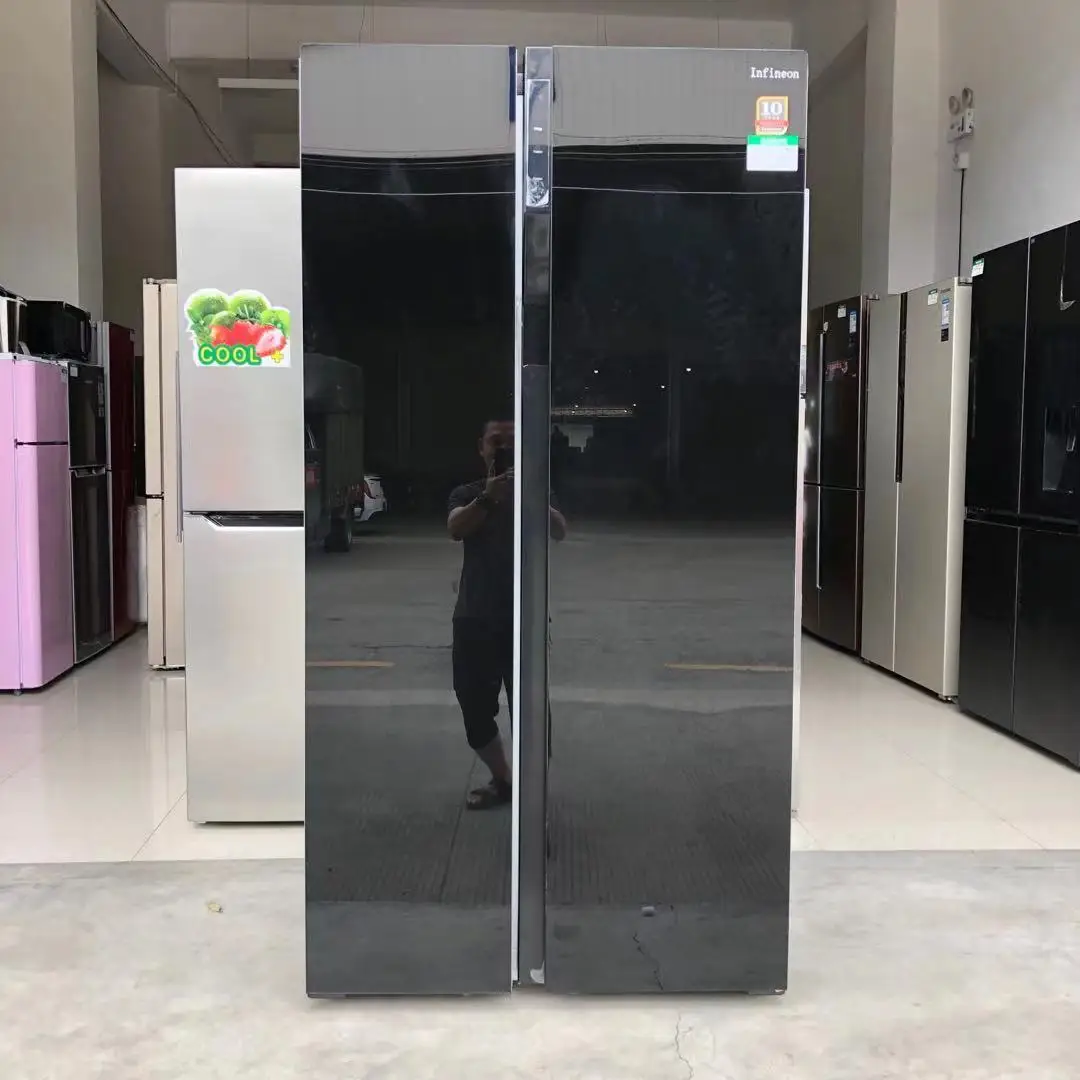 570L French Door Refrigerator with Water Dispenser Inverter Temperature Control Air Cooled Frost Free Fridge Freezer Home