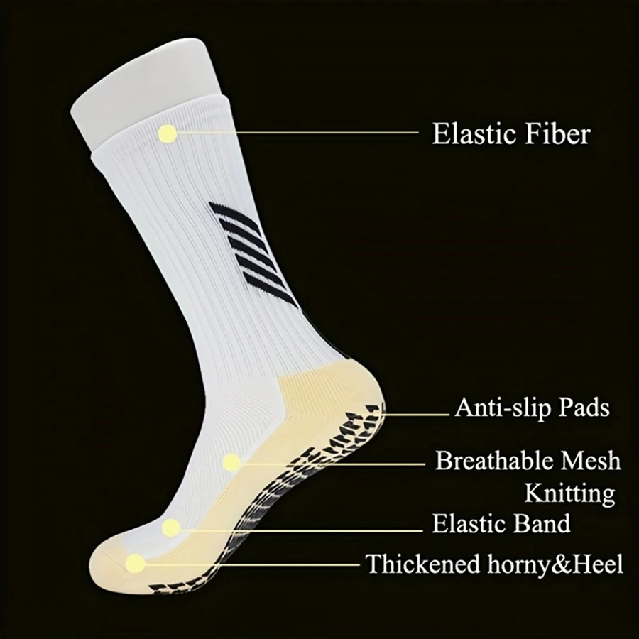 Football Non-slip Socks Women 1Pairs Sports Men Socks Silicone Bottom Soccer Badminton Socks Rugby Socks Outdoor Sport Running