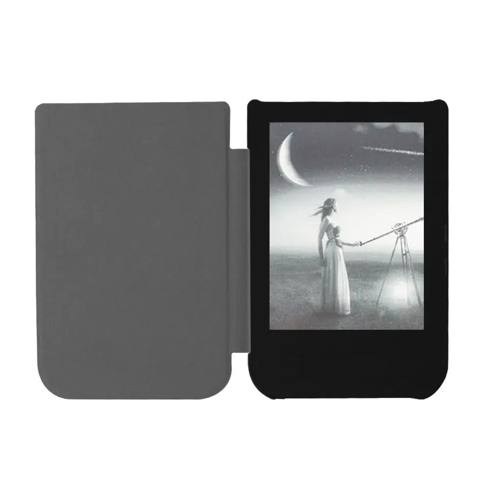 Auto Sleep/Wake 6 inch E-Reader Case Anti-fall Leather Folio Cover Shockproof Wear-resistant for PocketBook 631/631 Plus