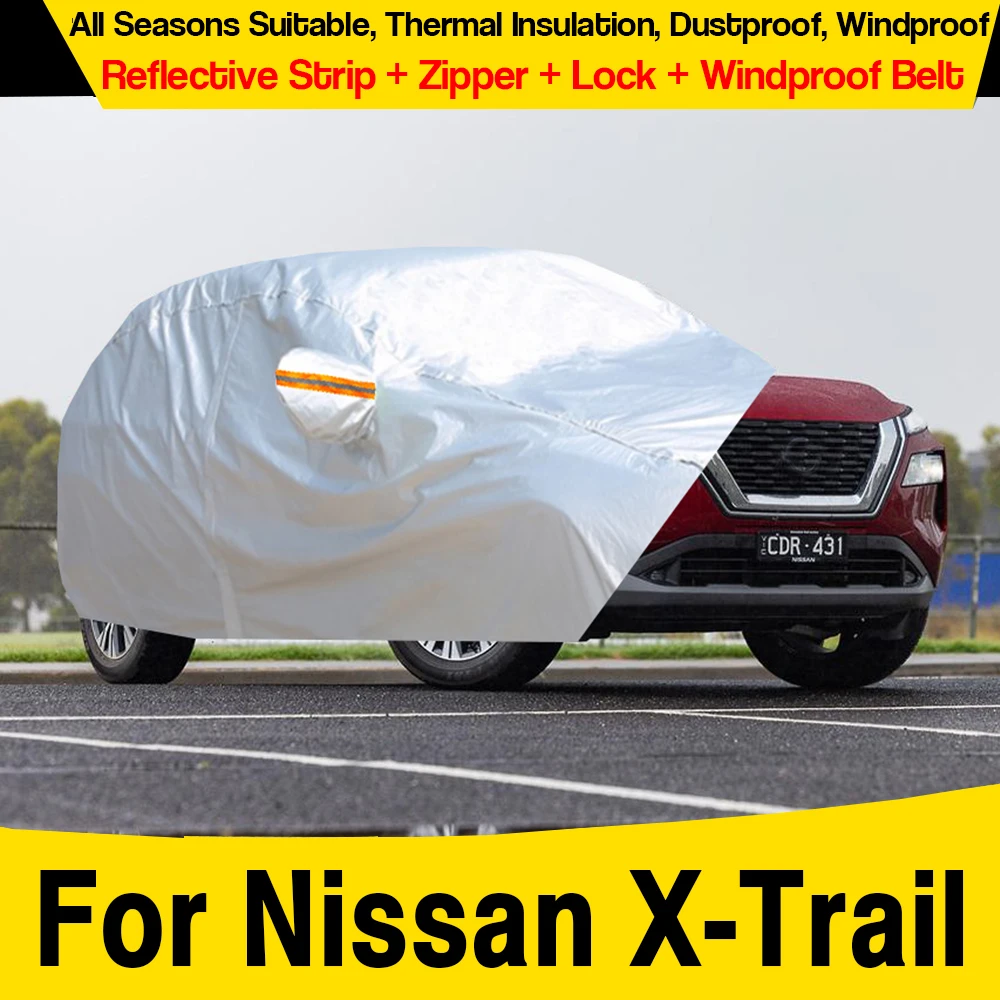 

Silver Car Cover SUV Anti UV Sun Rain Snow Ice Wind Proof Cover For Nissan X-Trail Xtrail T30 T31 T32 T33 2000-2025