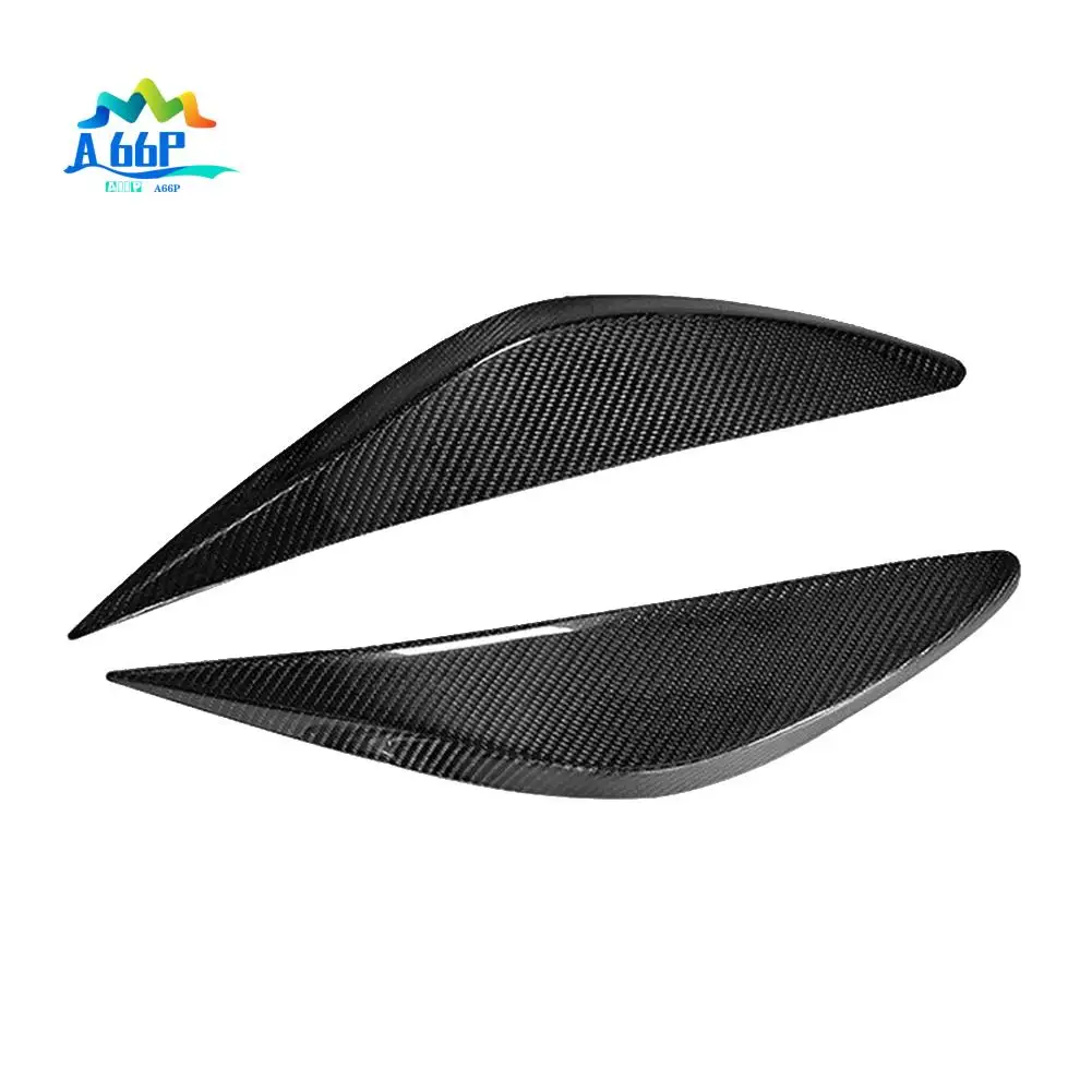 

A66P-For Nissan Altima Teana 2013-2015 Dry Carbon Fiber Front Headlight Lamp Eyebrow Trim Cover Eyelid Molding Strip