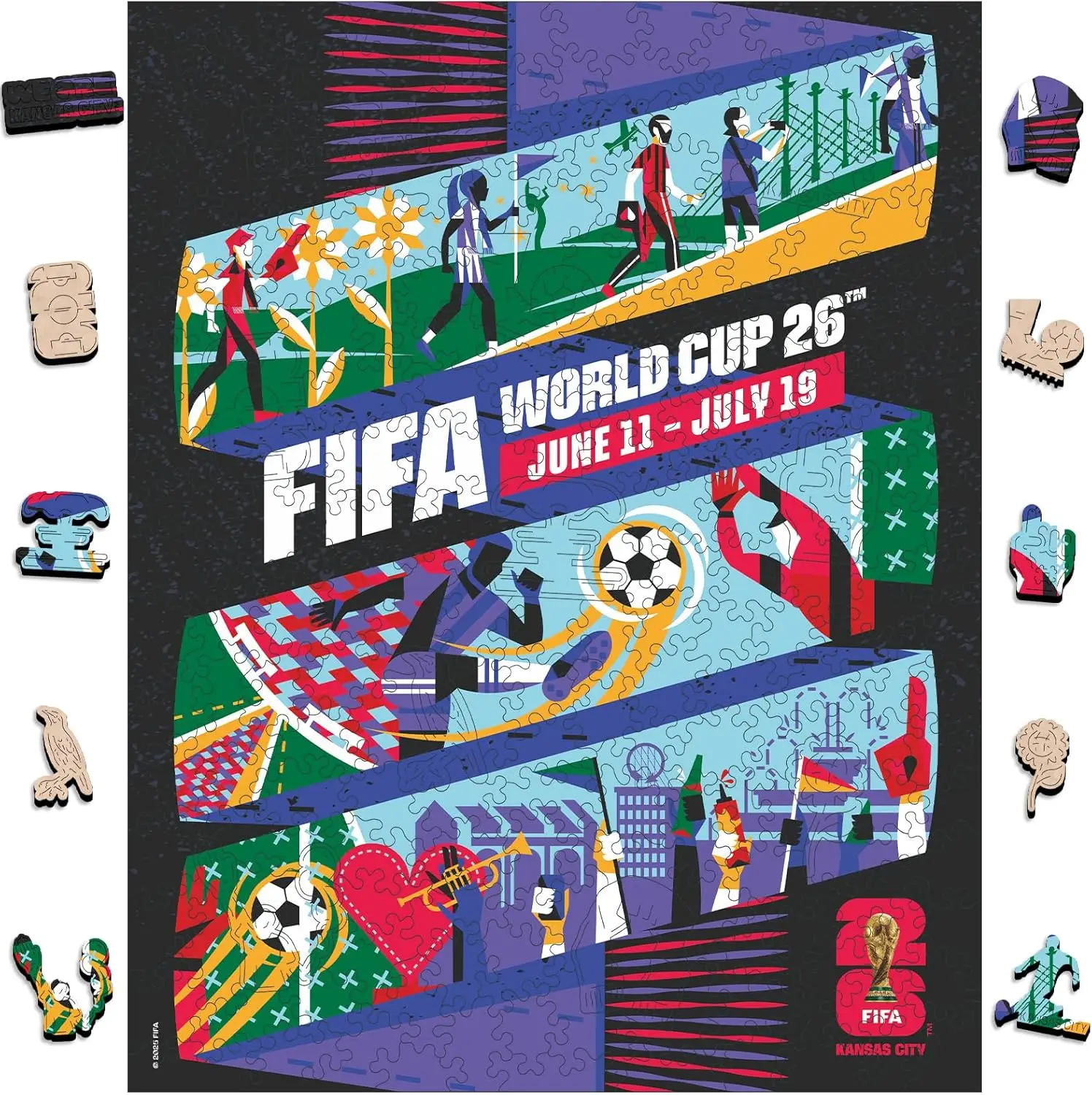 

FIFA World Cup 2026 City Puzzle Kansas Poster Wooden Puzzle for Adult 200PCS Creative Collectible Gift for Fan Official Licensed