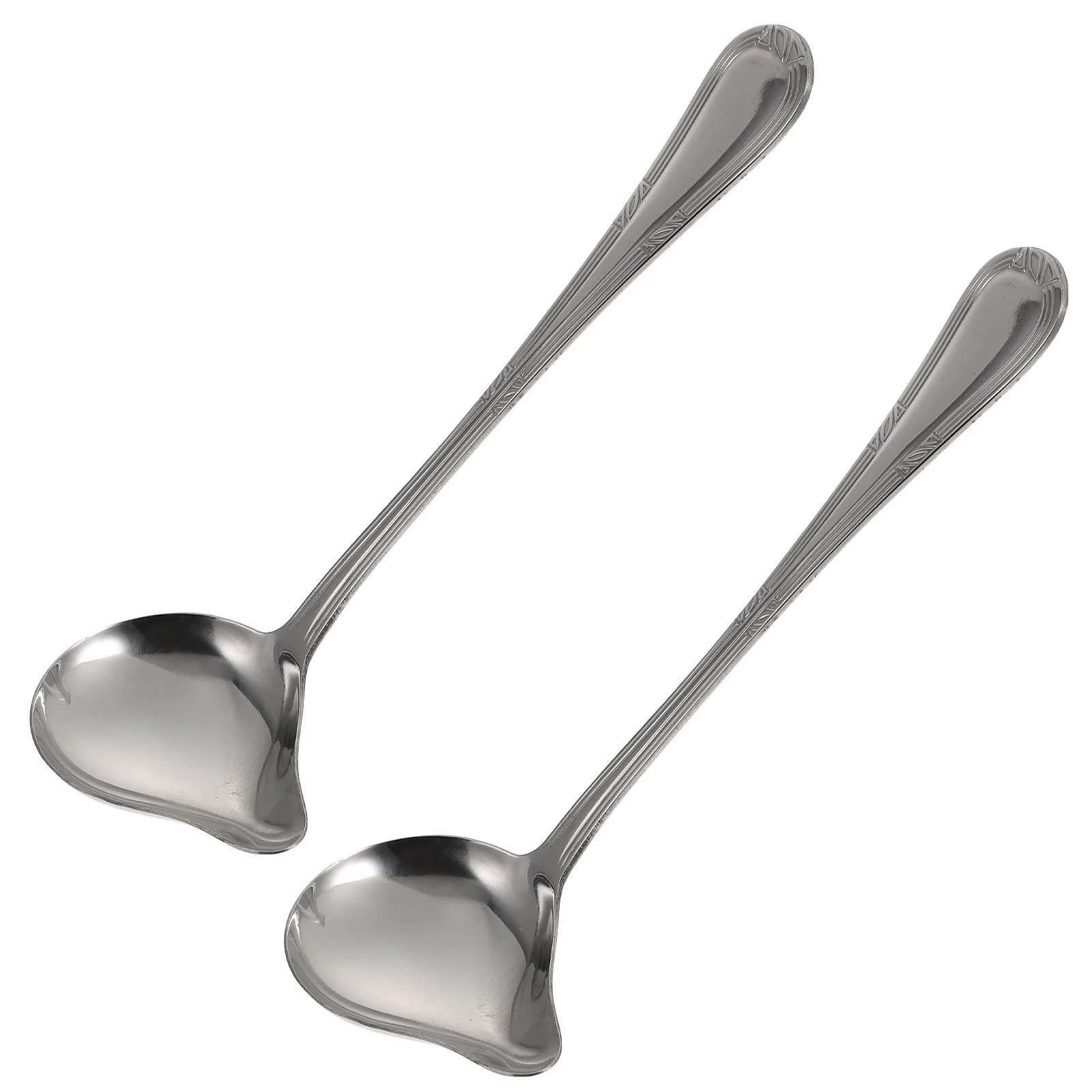 

2Pcs Duckbill Soup Spoons Heavy Duty Stainless Steel Short Handle Spoons for Soup Hot Pot Serving Kitchen Tableware Simple