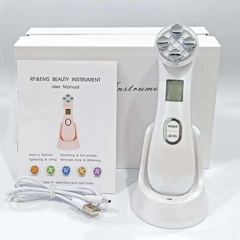 EMS LED Light Electroporation Mesoterapy Facial Tighten Skin Care Overfrequency Face Lifting Machine Beauty Device