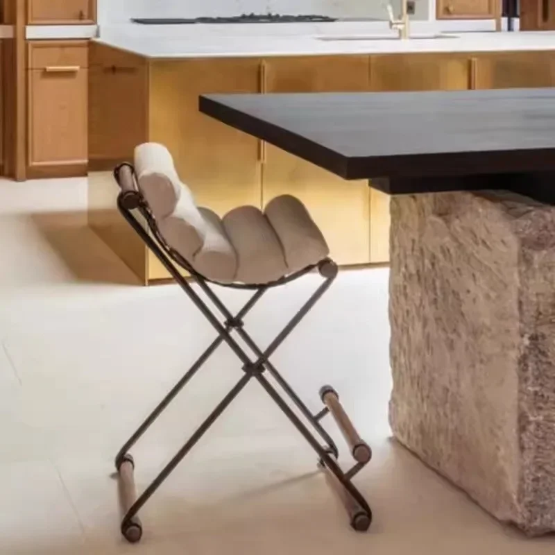 Silla de recepción alta y sencilla y moderna, isla de diseño creativo para el hogar, bar en familia, silla de recepción de acero inoxidable