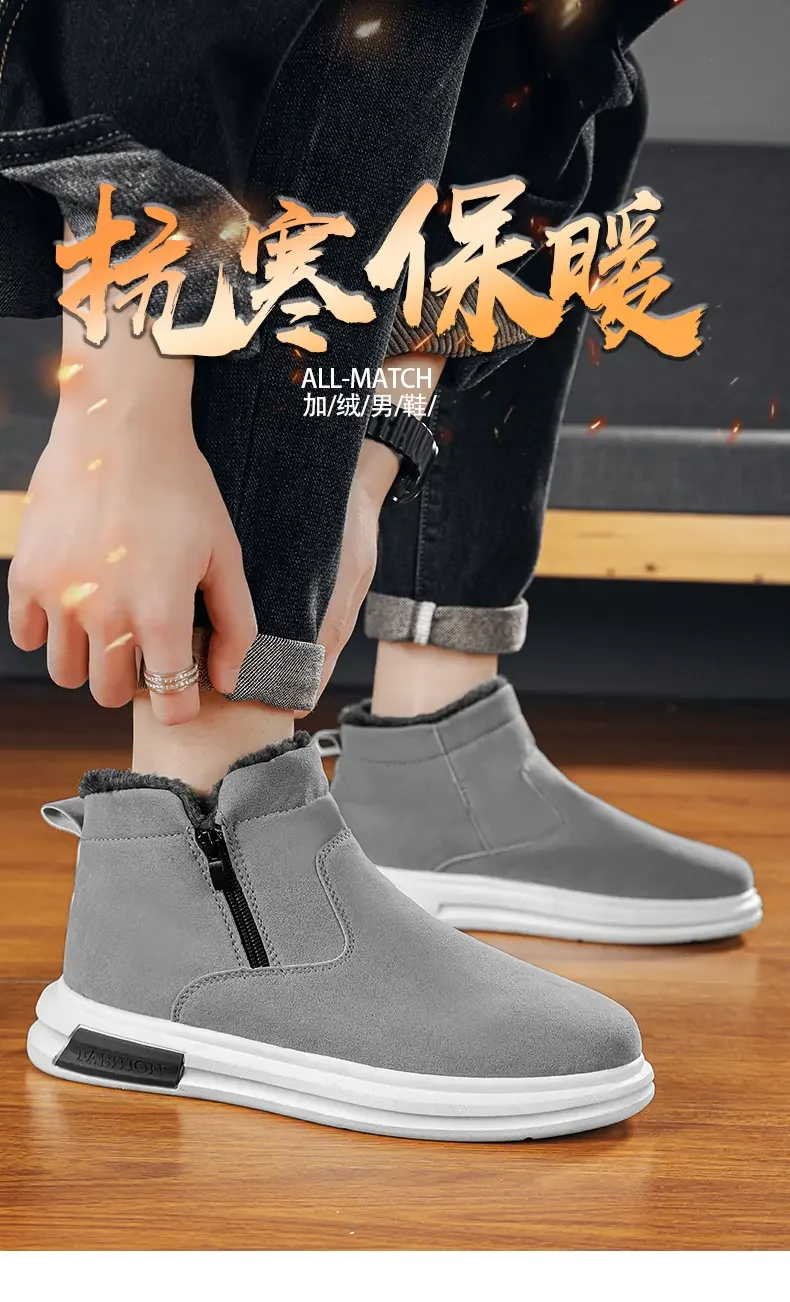 Модные мужские зимние ботинки 2024, зимние ботинки из натуральной кожи, нескользящая непромокаемая зимняя обувь, мужские ботинки, бионические ботинки