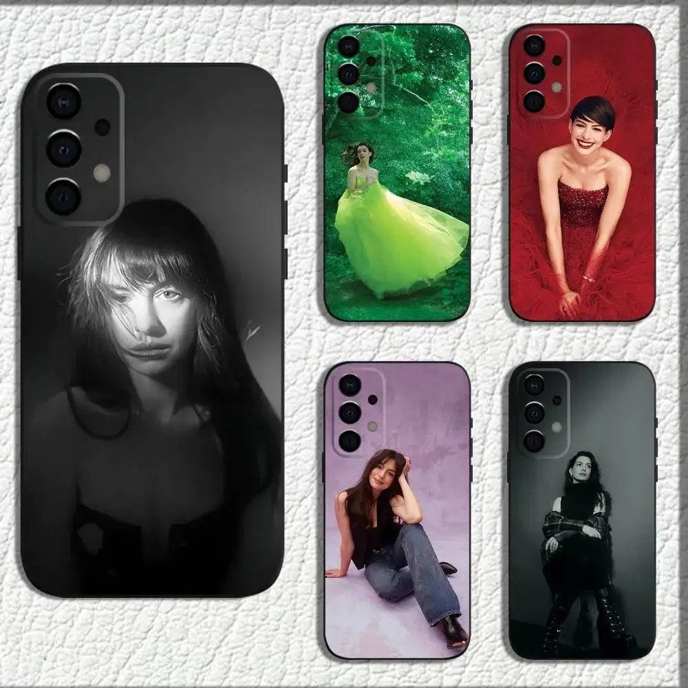 

Anne actor H-Hathaway Phone Case For Samsung Galaxy A73,72,71,A52,51,40,41,A22,A32,31,A13,12,Note20 Soft Black Shell