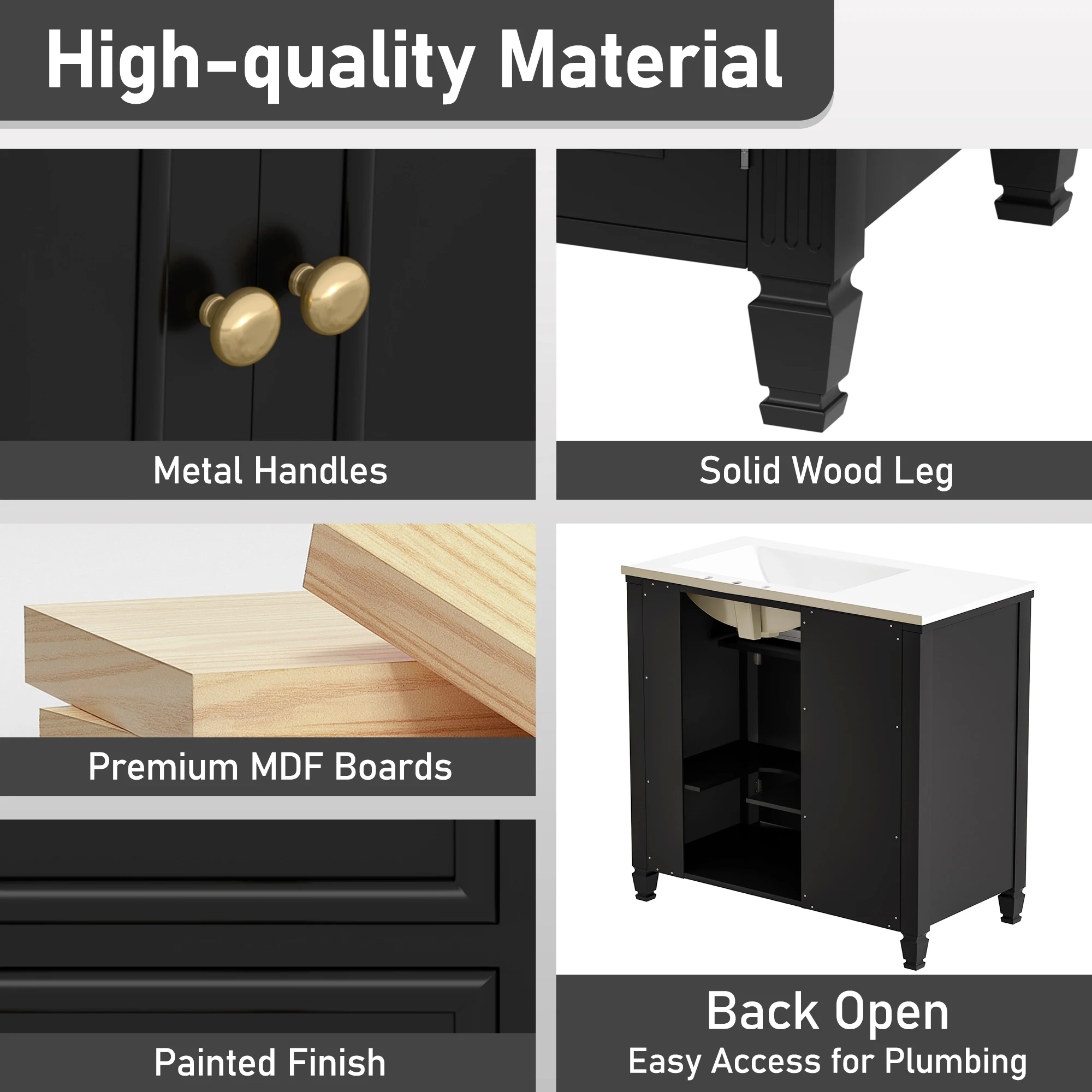 SH.KL 36 "الزينة في الحمام مع حوض السيراميك وأدراج جانبية للدرج، وخزانة الحمام، وأثاث الحمام #4