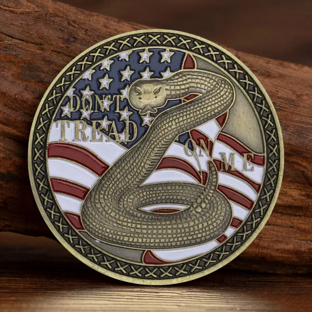 Dont Tread on Me Snake Bronz Plated Souvenir Coin The Second Amendment The Right To Keep and Bear Arms Collection Coins