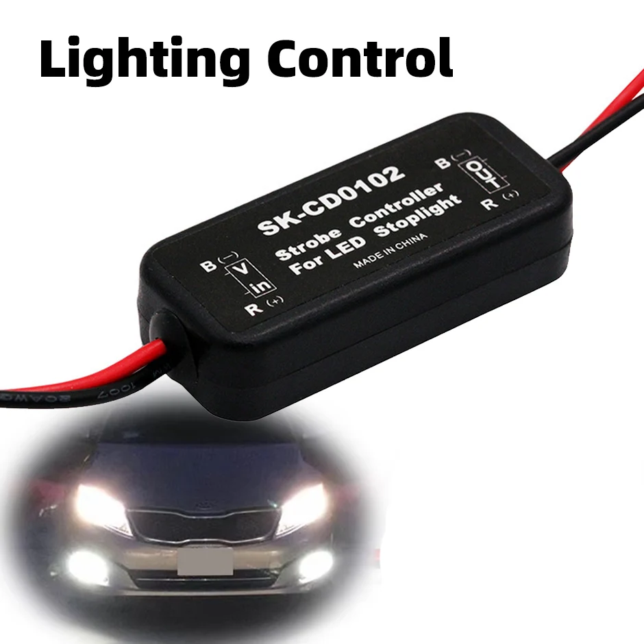 Flash Strobe Controller Flasher Module for Vehicle Motorcycles Cars LED Brake Stop Light Lamp 12-24V Short Circuit Protection