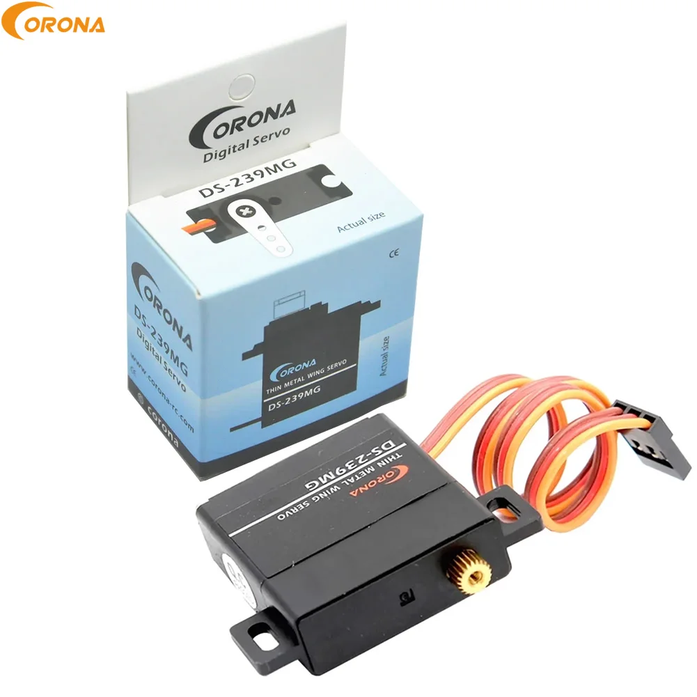 Corona DS239MG DS-239MG Digital Servo Motor Slim Wing Metal Gear 4.6kg/0.15sec/22g For RC Glider Fixed-Wing Plane Robot