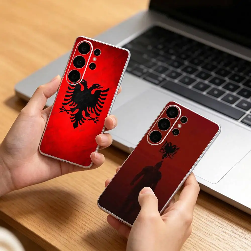 Albania Albanians Flag  Transparent phone Case For Samsung S25,24,21,22,21,20,10,S9Ultra,Plus,Fe,Lite